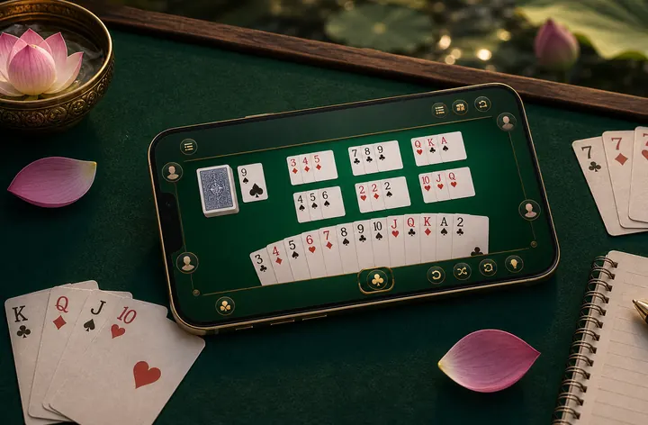 YonoGameGuide Yono Rummy rules guide with a phone, physical cards and a textured game table Hindi readers